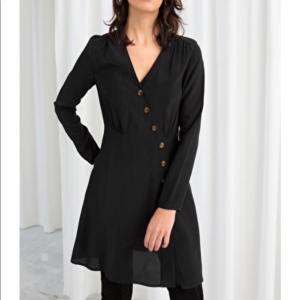 & Other Stories Black Wrap Dress